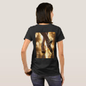 Goldene Eleganz: Ballerina Schuhe auf Gold Bokeh T-Shirt (Schwarz voll)