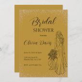 Goldene Eleganz: Brautparty Bliss Einladung (Vorne/Hinten)