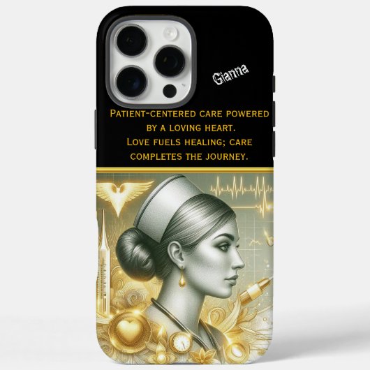 Goldene Eleganz eines Krankenpflegers bei der Arbe Case-Mate iPhone Hülle (Rückseite)