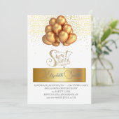 Goldene Eleganz, Einladung von 16 . Geburtstag (Stehend Vorderseite)