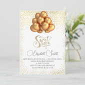 Goldene Eleganz, Einladung von 16 . Geburtstag (Stehend Vorderseite)