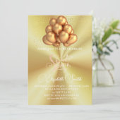 Goldene Eleganz, Einladung von 16 . Geburtstag (Stehend Vorderseite)