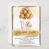 Goldene Eleganz, Einladung von 16 . Geburtstag (Vorderseite)