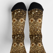 Goldene Eleganz: Goldener Hibiskus-Shimmer Socken (Oben)