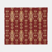 Goldene Eleganz: Klassisches orientalisches Muster Fleecedecke (Vorderseite (Horizontal))