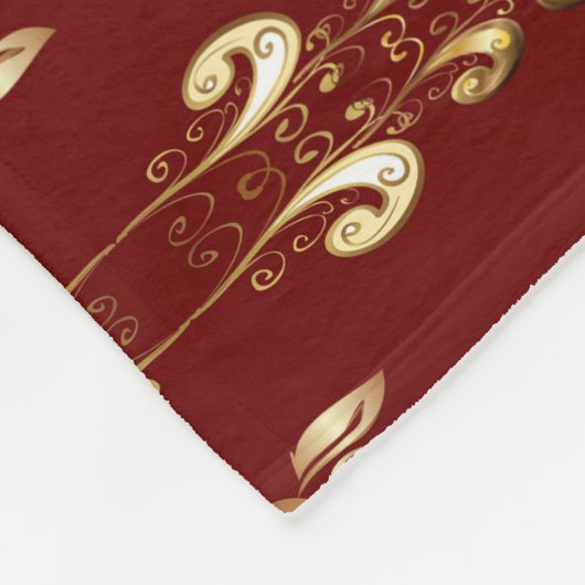Goldene Eleganz: Klassisches orientalisches Muster Fleecedecke (Ecke)