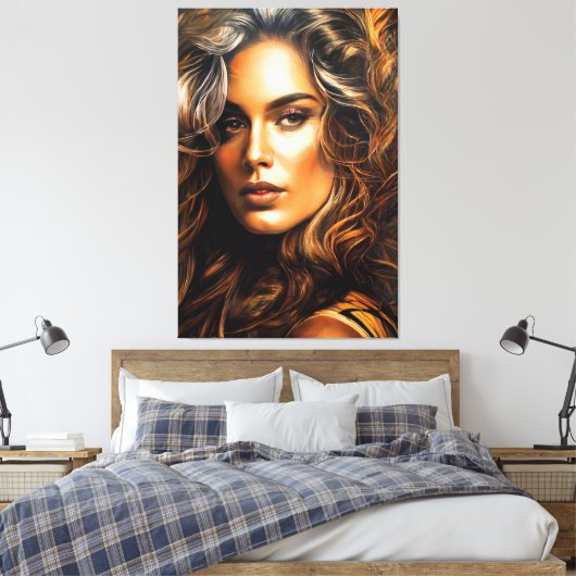 Goldene Eleganz Leinwanddruck (Insitu (Schlafzimmer))