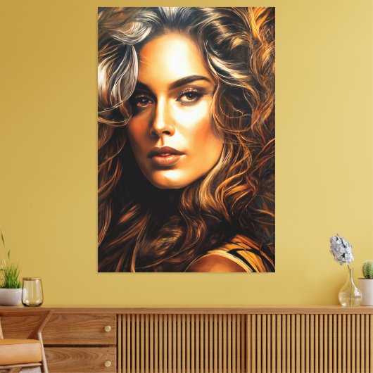 Goldene Eleganz Leinwanddruck (Insitu (Wohnzimmer))