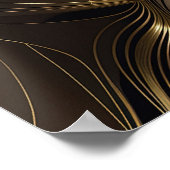 Goldene Eleganz: Moderne Frau Abstrakte Kunst Poster (Ecke)