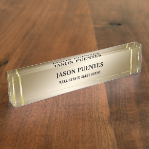 Goldene Eleganz Namensplakette