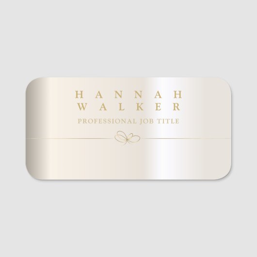 Goldene Eleganz Namensschild (Vorderseite)