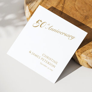 Goldene Eleganz: Personalisiert 50 Jahre alt Serviette