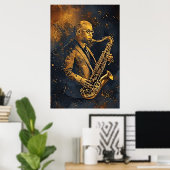 Goldene Eleganz Poster (Heimbüro)