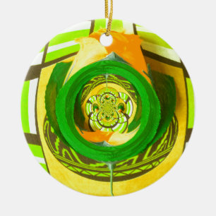 Goldene Eleganz: Schöne Afrikanische Gelbe Rose Keramikornament