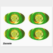 Goldene Eleganz: Schöne Afrikanische Gelbe Rose Ovaler Aufkleber (Blatt)