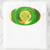 Goldene Eleganz: Schöne Afrikanische Gelbe Rose Ovaler Aufkleber (Tasche)