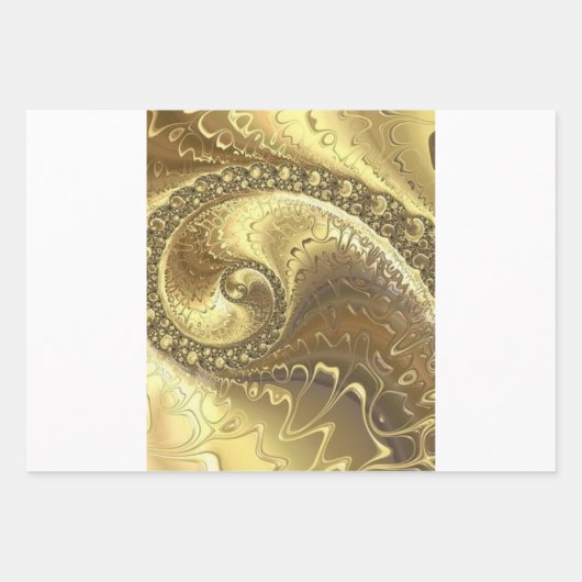 Goldene Eleganz:Set von 3 flachen Umschlagpapier Geschenkpapier Set (Vorderseite 3)