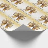 Goldene Eleganz: Sweet 16 Crown & Bow Glitzer Geschenkpapier (Ecke)