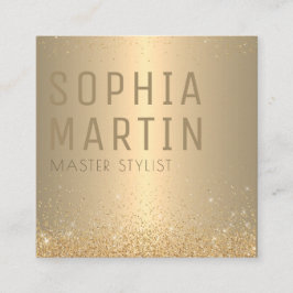 Goldene Eleganz Unterschrift Quadratische Visitenkarte