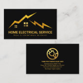 Goldene elektrische Blitze Silhouette auf dem Dach Visitenkarte (Vorne/Hinten)