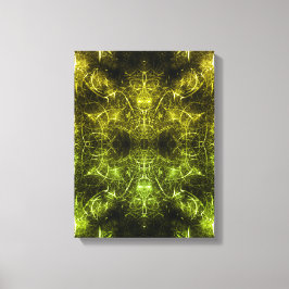 Goldene elektrische Plasma-Fraktal-Kunst Leinwanddruck