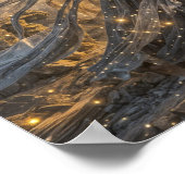 Goldene Elfen Fantasy Licht Impressionistische Fan Poster (Ecke)