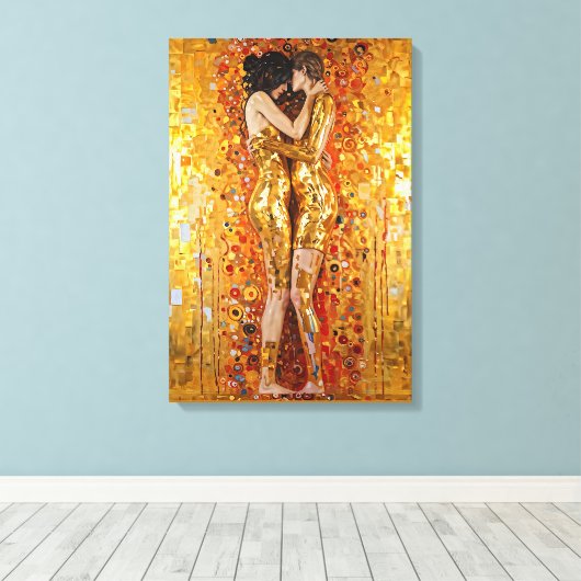 "Goldene Embrace" Wertvoll und unverkennbar Leinwanddruck (Insitu (Holzboden))