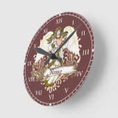 Goldene Engel-Herzuhr Runde Wanduhr (Winkel)
