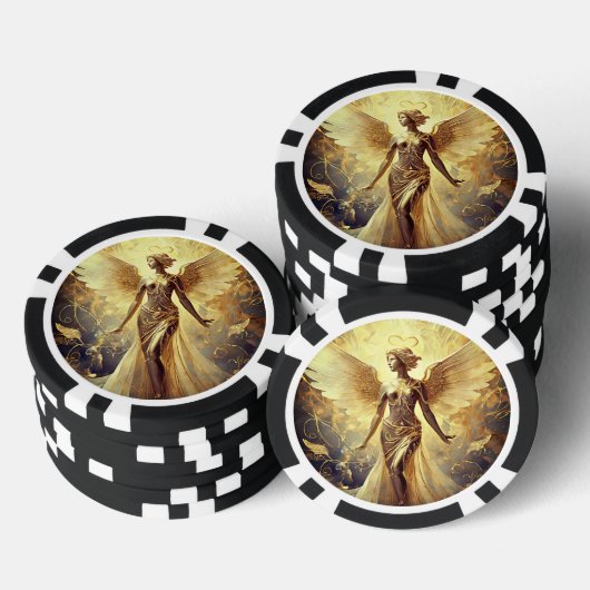Goldene Engel Poker Chips (Stapel)
