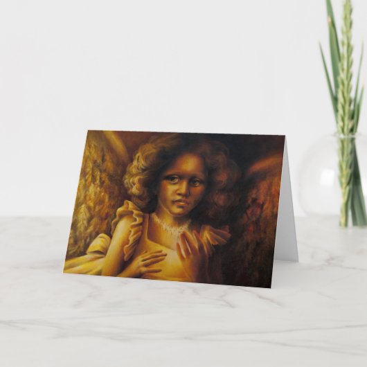 Goldene Engel Weihnachtskarte Feiertagskarte (Vorderseite)