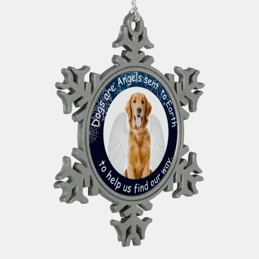 Goldene Engels-Verzierung Schneeflocken Zinn-Ornament (Links)