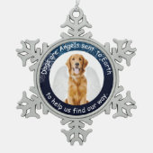 Goldene Engels-Verzierung Schneeflocken Zinn-Ornament (Vorderseite)