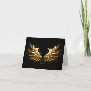Goldene Engelsflügel auf schwarzem Hintergrund Einladung
