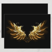 Goldene Engelsflügel auf schwarzem Hintergrund Programm (Vorne/Hinten)