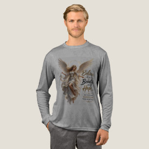 Goldene Engelsflügel Heiliges Zitat Herren Langarm Tri-Blend Shirt