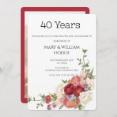 "Goldene Erinnerungen: 40 Jahre Liebe feiern" Einladung (Vorne/Hinten)