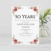 "Goldene Erinnerungen: 50 Jahre Liebe feiern" Einladung (Stehend Vorderseite)