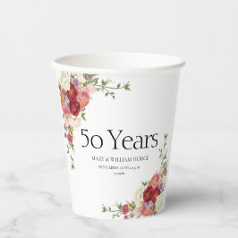 "Goldene Erinnerungen: 50 Jahre Liebe feiern" Pappbecher
