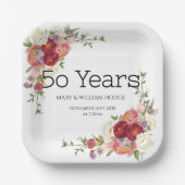 "Goldene Erinnerungen: 50 Jahre Liebe feiern" Pappteller (Vorderseite)