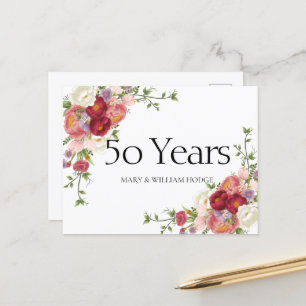 "Goldene Erinnerungen: 50 Jahre Liebe feiern" Postkarte