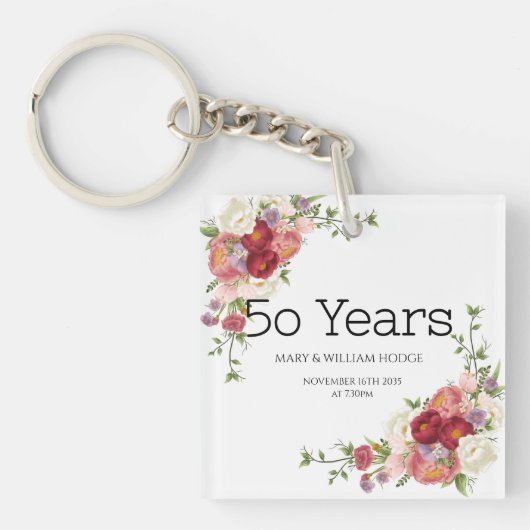 "Goldene Erinnerungen: 50 Jahre Liebe feiern" Schlüsselanhänger (Vorderseite)