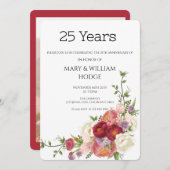 "Goldene Erinnerungen: Feiern 25 Jahre Liebe" Einladung (Vorne/Hinten)