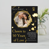 Goldene Erinnerungen feiern 50 Jahre Liebe Folieneinladung (Stehend vorne)
