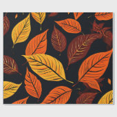 Goldene Ernte: Blätterdrucke im Herbst Geschenkpapier (Flach)