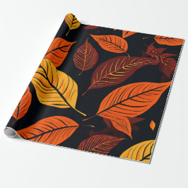 Goldene Ernte: Blätterdrucke im Herbst Geschenkpapier