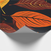 Goldene Ernte: Blätterdrucke im Herbst Geschenkpapier (Ecke)