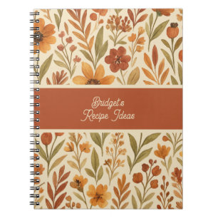 Goldene Ernte Botanisches Rezeptbuch + Name Notizblock
