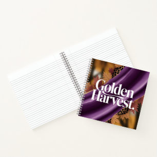 Goldene Ernte Luxus Lila Seide Herbst Design Notizblock