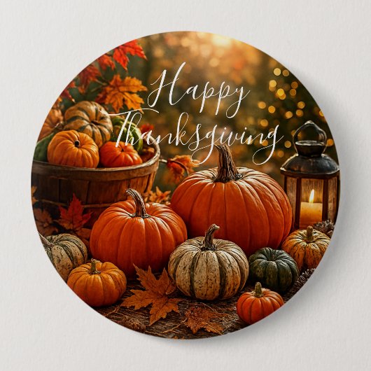 Goldene Ernte Thanksgiving Button (Vorderseite)