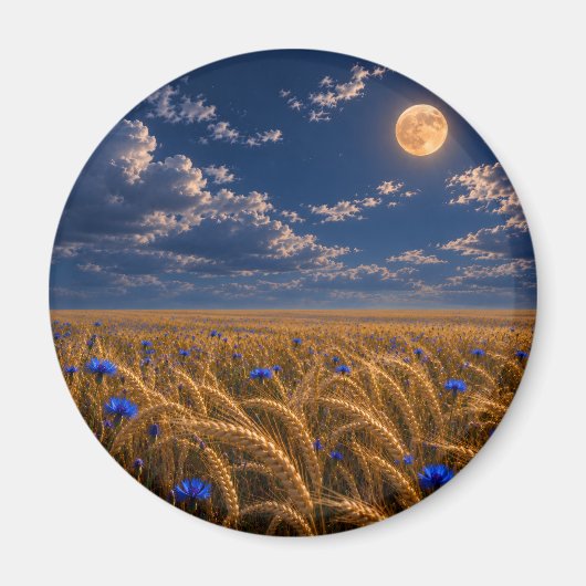Goldene Erntemond Magnet (Vorne)